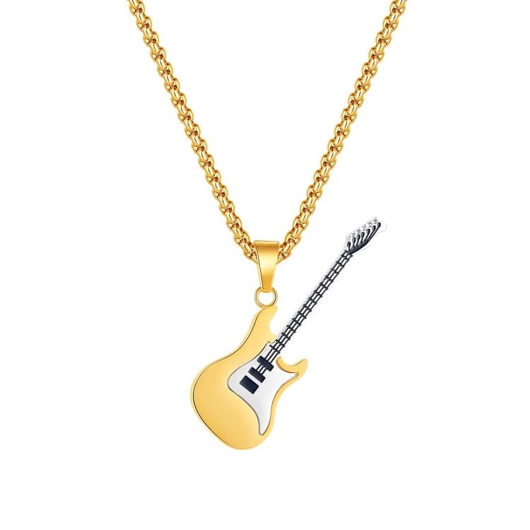 OPK 1989 Personality Stainless Steel Guitar Pendant Titanium Steel Necklace Reluova