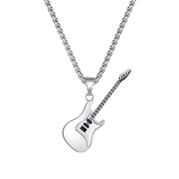 OPK 1989 Personality Stainless Steel Guitar Pendant Titanium Steel Necklace Reluova