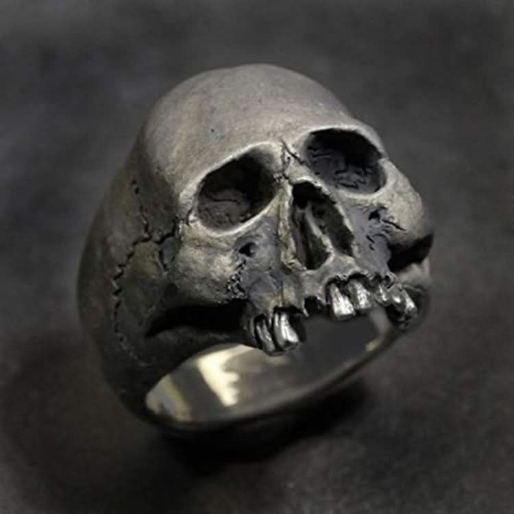 C56213 2pcs Punk Vintage Skull Ring Horror Skull Ring Men Gift Reluova