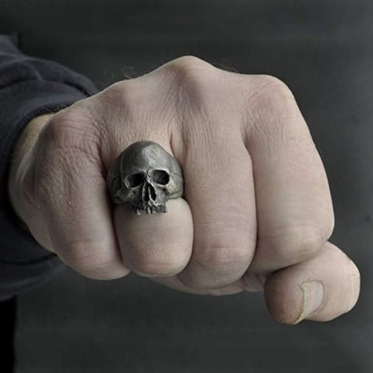 C56213 2pcs Punk Vintage Skull Ring Horror Skull Ring Men Gift Reluova