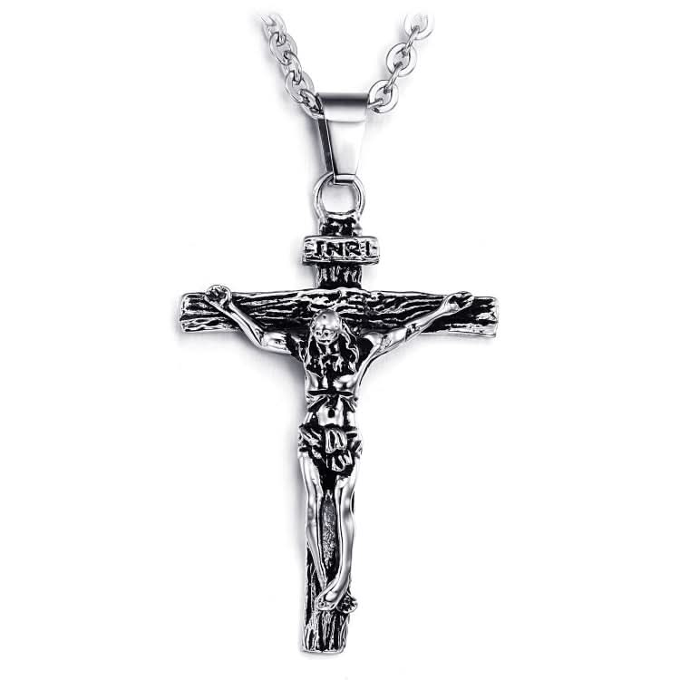 OPK 810 Retro Cross Frame Titanium Steel Men Pendant Necklace Reluova