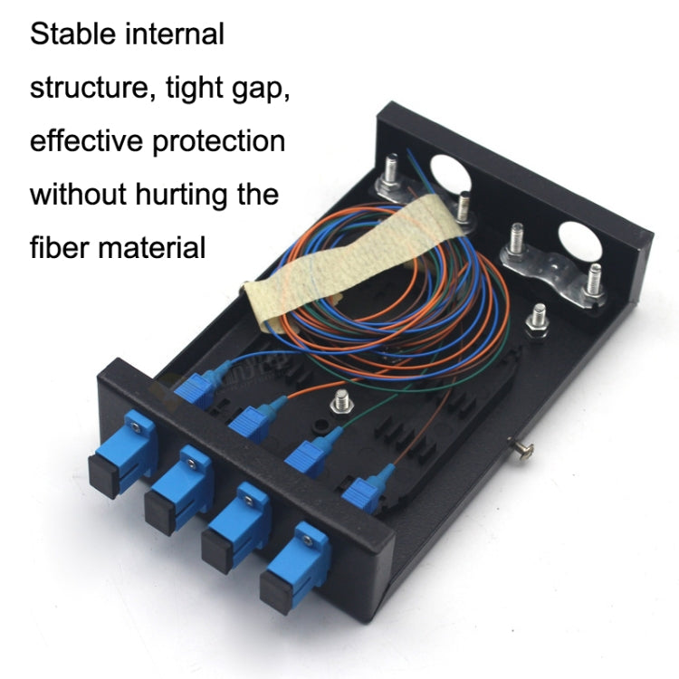 4 Ports Desktop Optical Fiber Terminal Box Founded Wall With SC Tailed Fiber Flange