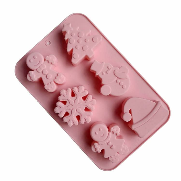 6 Cavity Cake Mold Food Grade Non-Stick Silicone Merry Christmas Festival Dessert Making Mould-Reluova