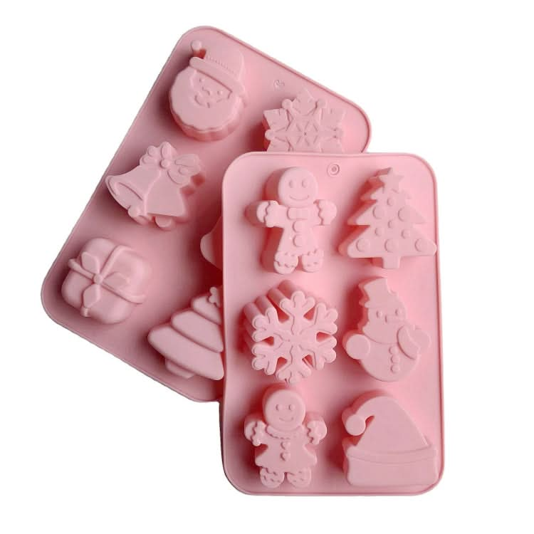 6 Cavity Cake Mold Food Grade Non-Stick Silicone Merry Christmas Festival Dessert Making Mould-Reluova