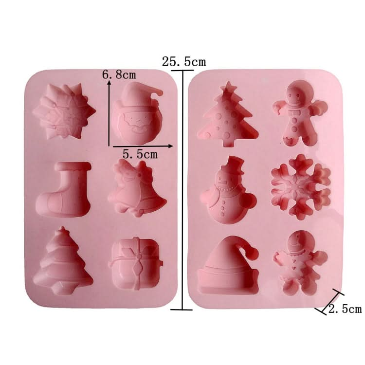 6 Cavity Cake Mold Food Grade Non-Stick Silicone Merry Christmas Festival Dessert Making Mould-Reluova