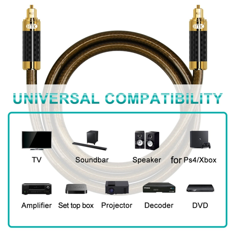 EMK GM/A8.0 Digital Optical Fiber Audio Cable Amplifier Audio Gold Plated Fever Line, Length: My Store