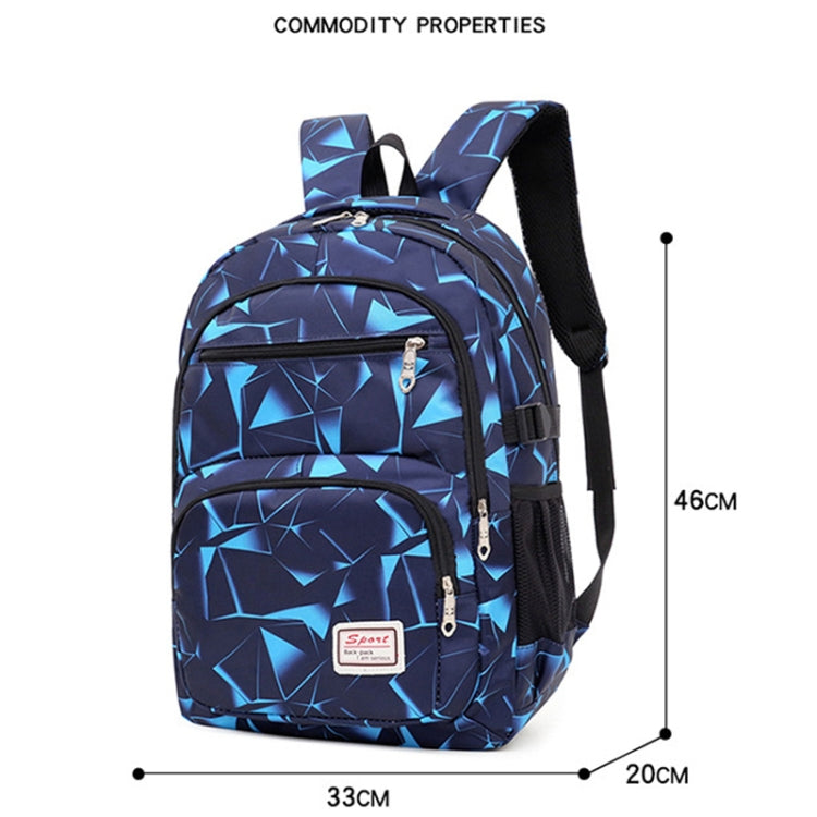 WA208 3 In 1 Diamond Print Canvas Backpack Shoulder Bag Student Schoolbag