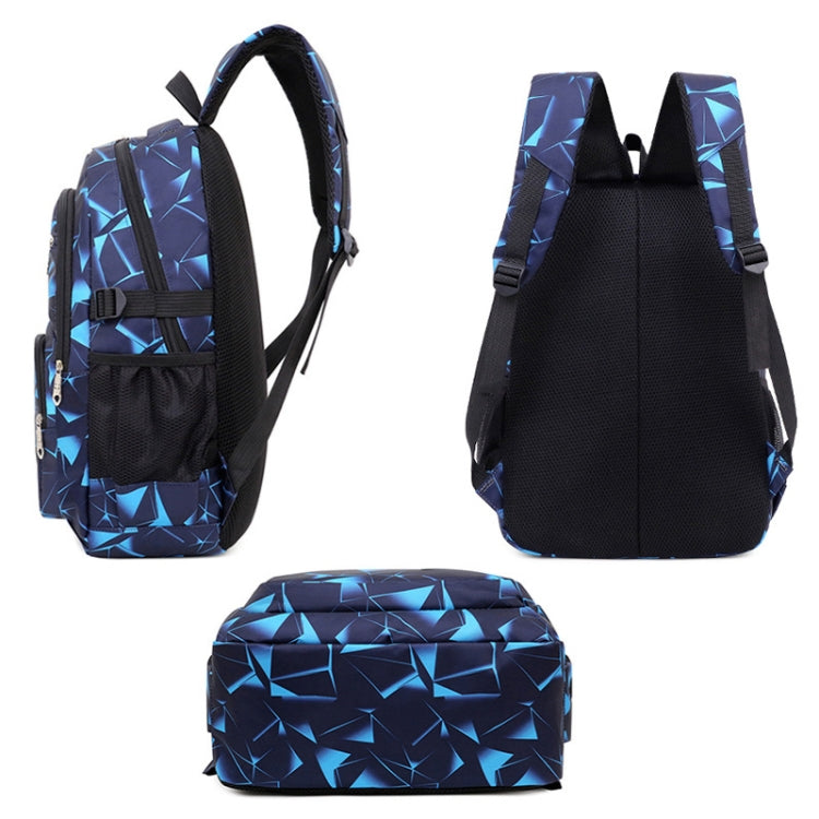 WA208 3 In 1 Diamond Print Canvas Backpack Shoulder Bag Student Schoolbag