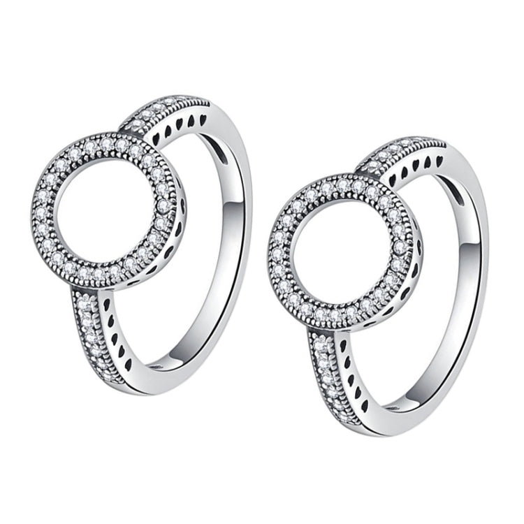 2 PCS Alloy Lucky Circle Diamond Halo Rings-Reluova