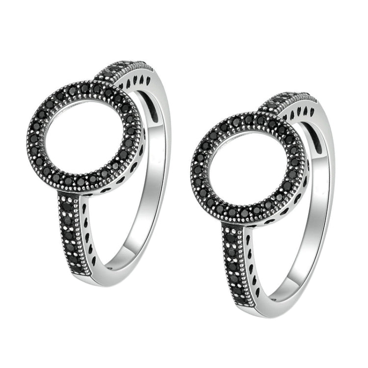 2 PCS Alloy Lucky Circle Diamond Halo Rings-Reluova