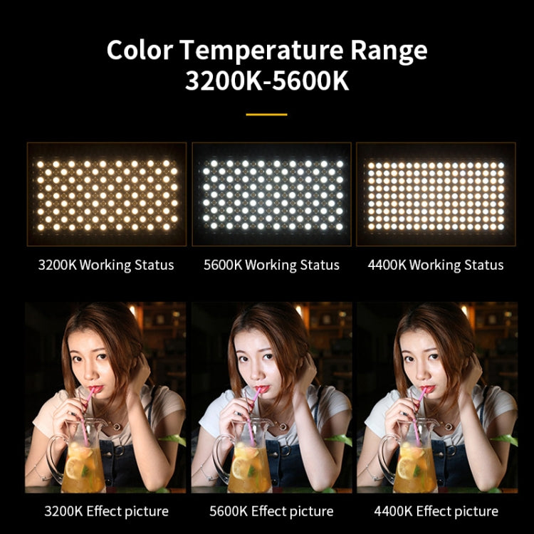 40W 3200K-5600K LED Flat Panel Lights Live Broadcast Fill Light,EU Plug