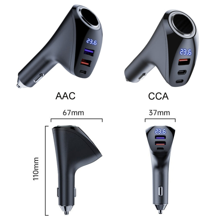 Car Charger Multifunctional Digital Display QC Charging Cigarette Lighter Adapter