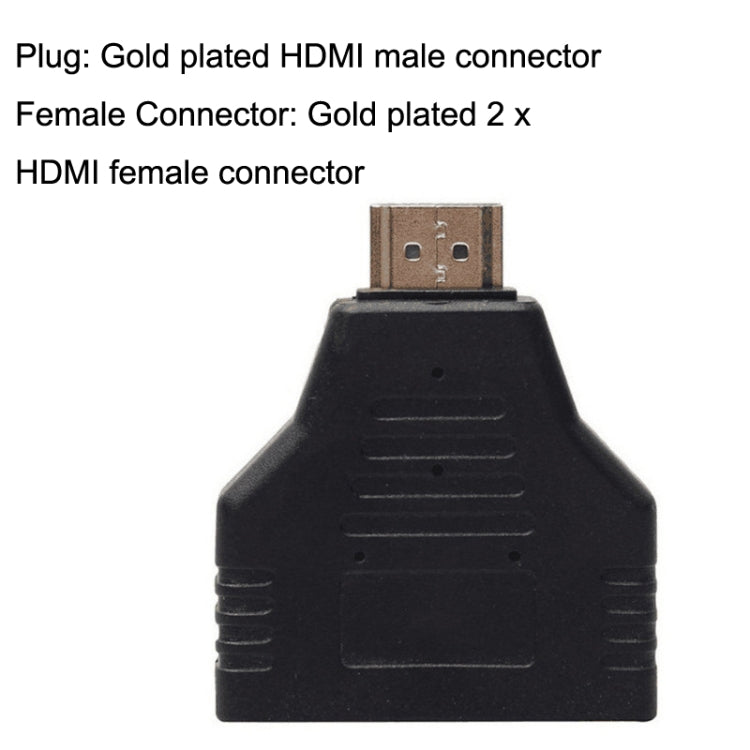 5pcs HDMI Male To 2 HDMI Female Adapter HD Computer Conversion Transformation Plug