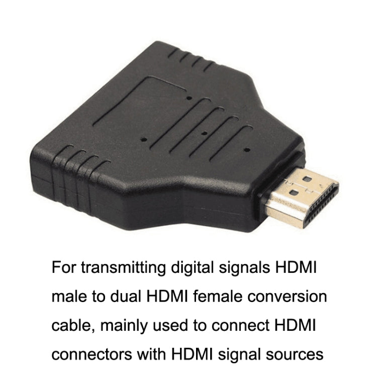 5pcs HDMI Male To 2 HDMI Female Adapter HD Computer Conversion Transformation Plug My Store