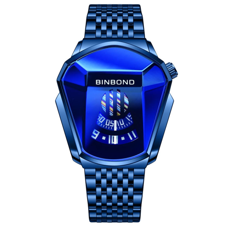 BINBOND Locomotive Concept Steel Belt Watch Men Live Black Technology Watch Reluova