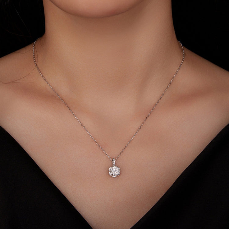 Sterling Silver S925 White Gold Plated Zircon Moissanite Necklace Reluova