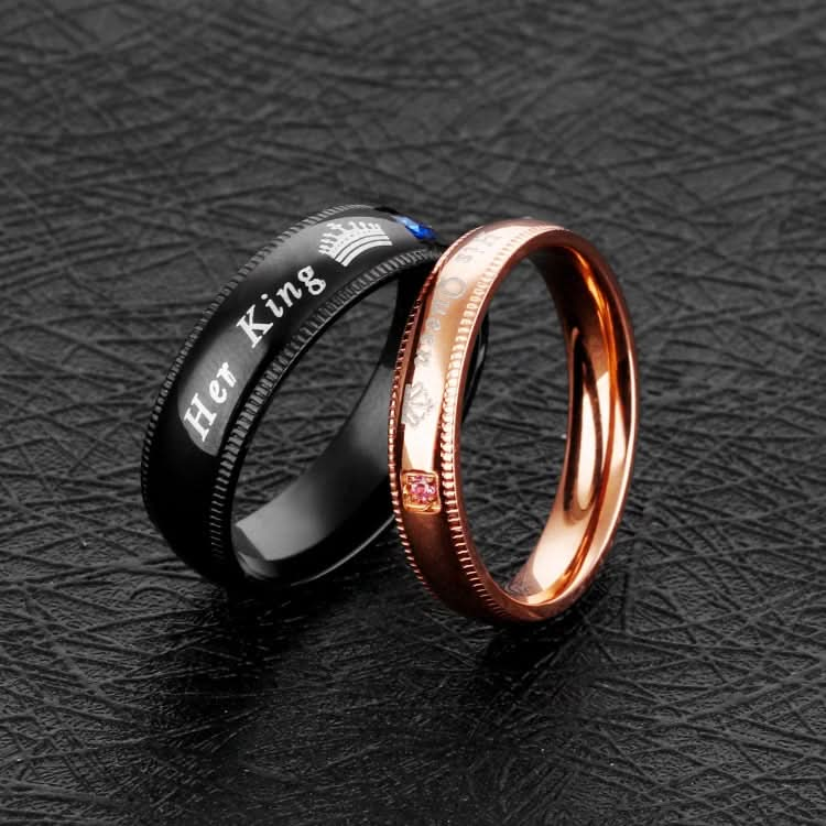 606 Couple Ring Titanium Steel Ring, Size:-Reluova