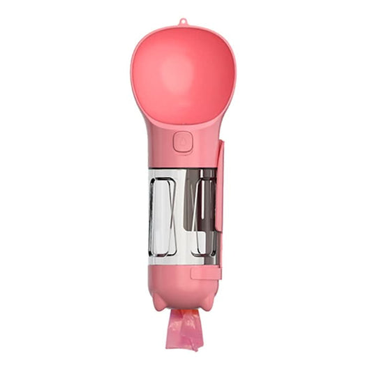 3 in 1 Leakproof Outdoor Dog Water Fountain Portable Pet Drinking Bottle, Size: 300ml(Pink)-Reluova