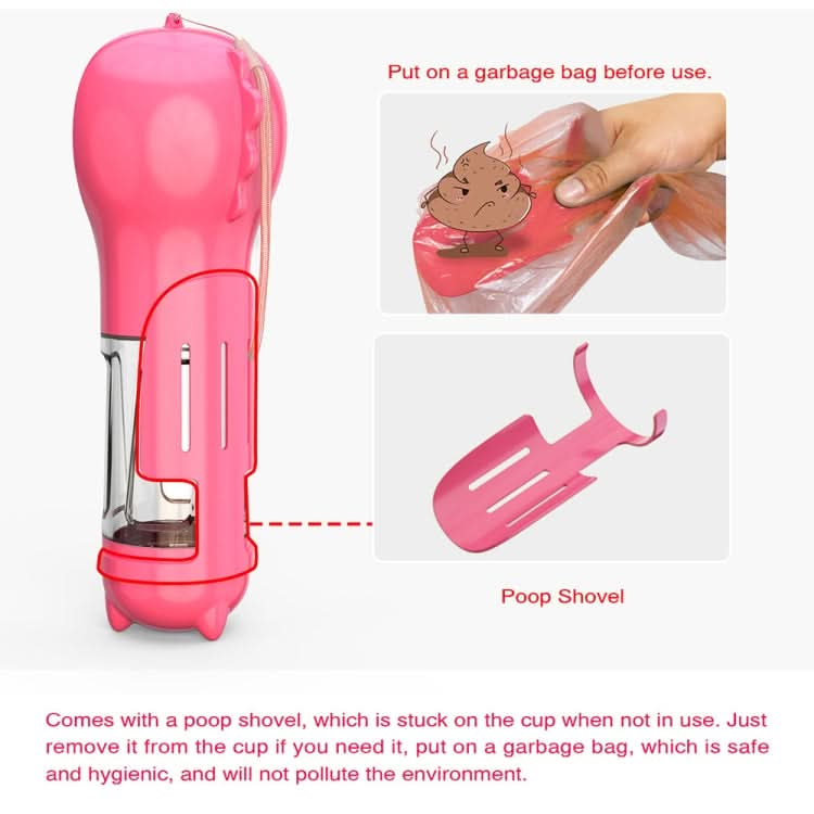 3 in 1 Leakproof Outdoor Dog Water Fountain Portable Pet Drinking Bottle, Size: 300ml(Pink)-Reluova