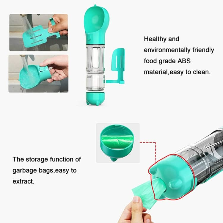 3 in 1 Leakproof Outdoor Dog Water Fountain Portable Pet Drinking Bottle, Size: 300ml(Green)-Reluova