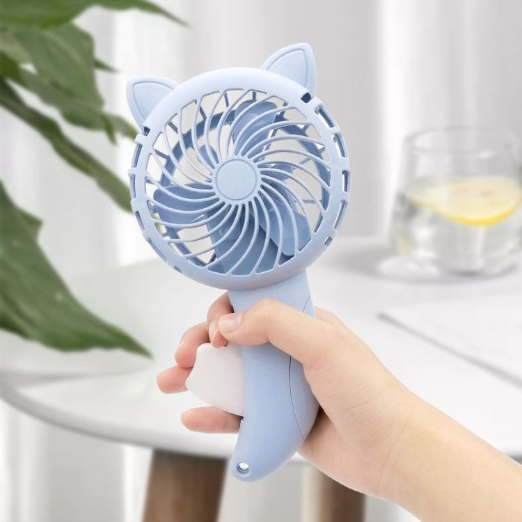 3pcs BY36 Cartoon Cat Ears Handheld Fan Manual Press No Battery Reluova