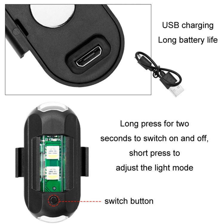 Vibration Remote Control Induction Motorcycle Wireless Strong Magnetic Warning Flash Light