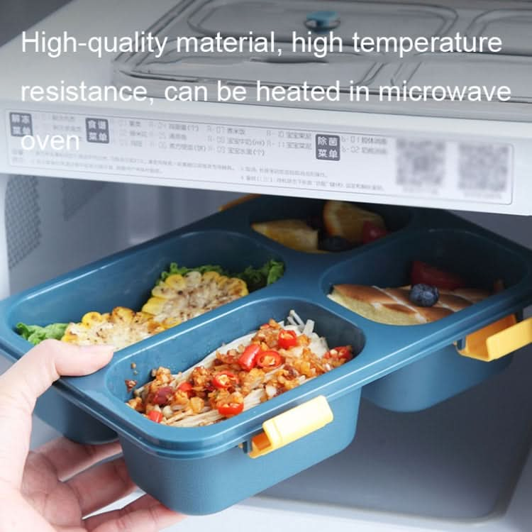 Sealed Compartment Microwave Plastic Lunch Box Portable Student Lunch Plate Reluova