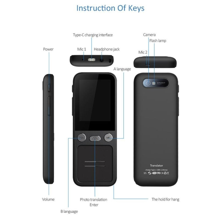 T16 Smart AI Translation Travel Translator Supports 138 Language Mutual Translation 14 Offline Translation