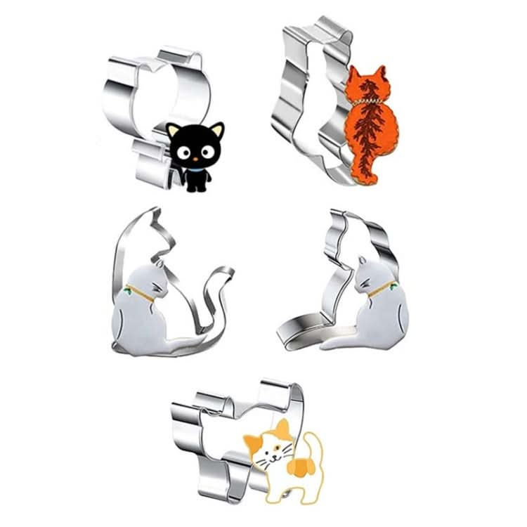 5pcs Cat Cookie Mold Stainless Steel DIY Baking Utensils-Reluova