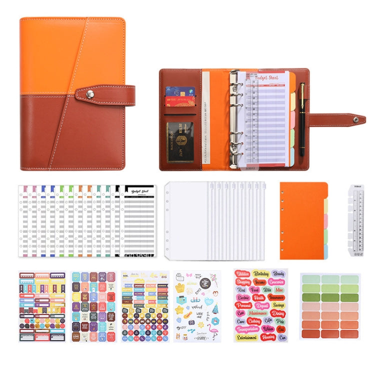 A6 YMX-012 PU Leather Budget Binder Notebook Macaron Color Matching Handbook My Store