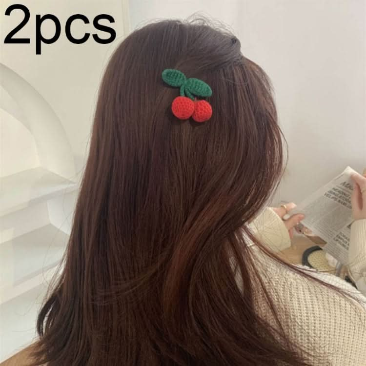 B316 2pcs Cute Woolen Knitting Hairpin Sweet and Versatile Handmade Side Clip Reluova