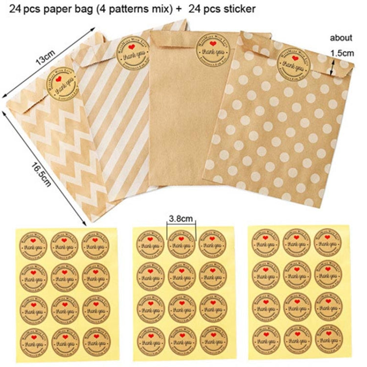 2sets Wave Dot Packaging Kraft Paper Bag Stickers DIY Baking Packaging Gift Bags My Store