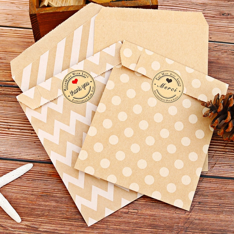 2sets Wave Dot Packaging Kraft Paper Bag Stickers DIY Baking Packaging Gift Bags My Store