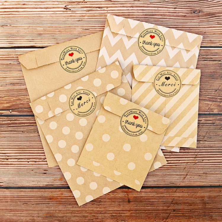 2sets Wave Dot Packaging Kraft Paper Bag Stickers DIY Baking Packaging Gift Bags My Store