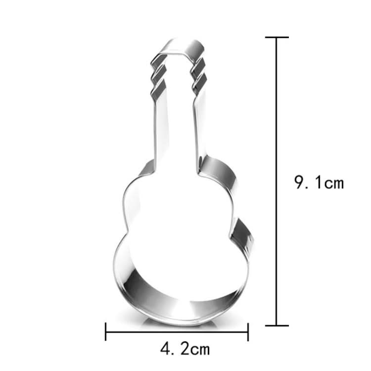 5pcs Guitar Shape Baking Biscuit Mold Stainless Steel Fondant Mousse Circle-Reluova