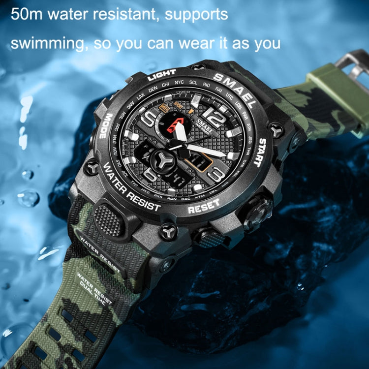 SMAEL 1545D Chronograph Calendar Alarm Clock Night Light Waterproof Watch Outdoor Men Watch Reluova