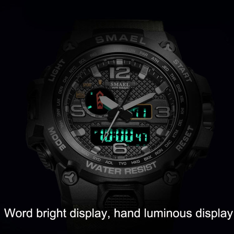 SMAEL 1545D Chronograph Calendar Alarm Clock Night Light Waterproof Watch Outdoor Men Watch Reluova