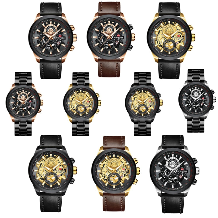 Men Waterproof Sports Luminous Calendar Casual Quartz Hollow Watch Reluova