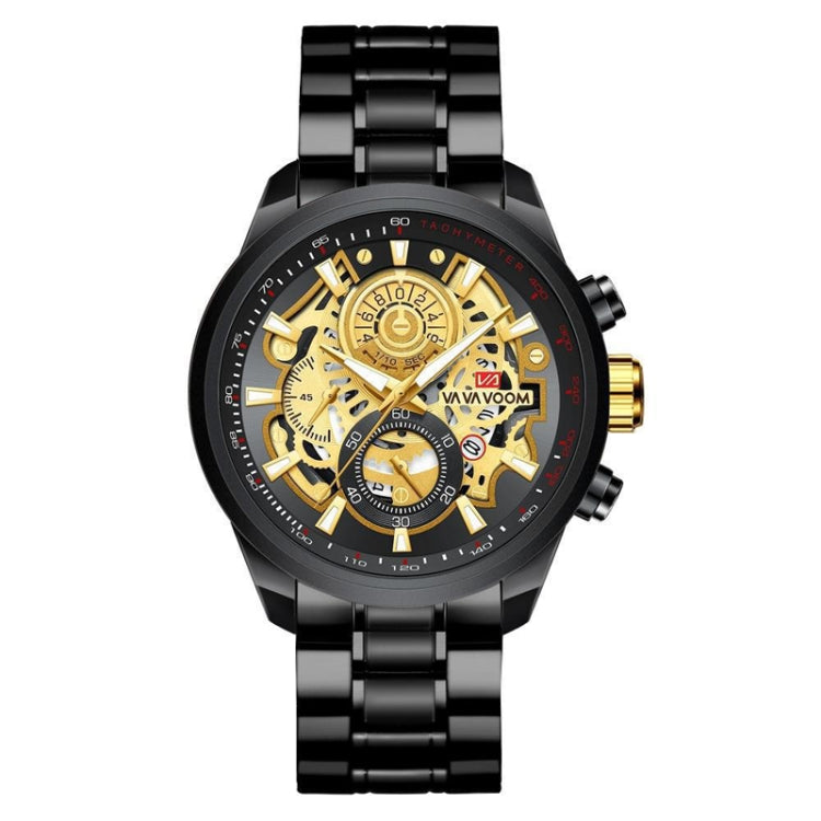 Men Waterproof Sports Luminous Calendar Casual Quartz Hollow Watch