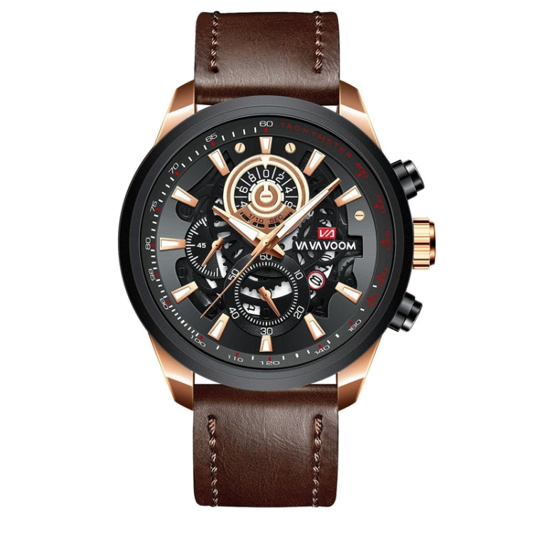 Men Waterproof Sports Luminous Calendar Casual Quartz Hollow Watch