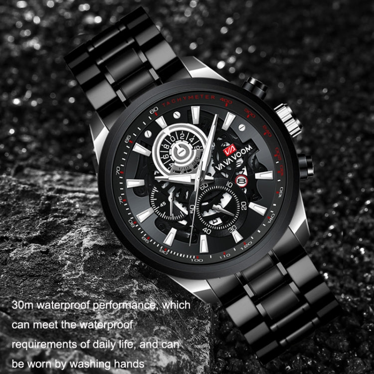 Men Waterproof Sports Luminous Calendar Casual Quartz Hollow Watch