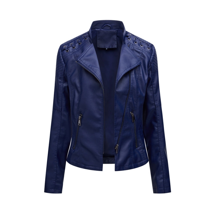 Women Short Leather Jacket Slim Jacket Motorcycle Suit, Series 1