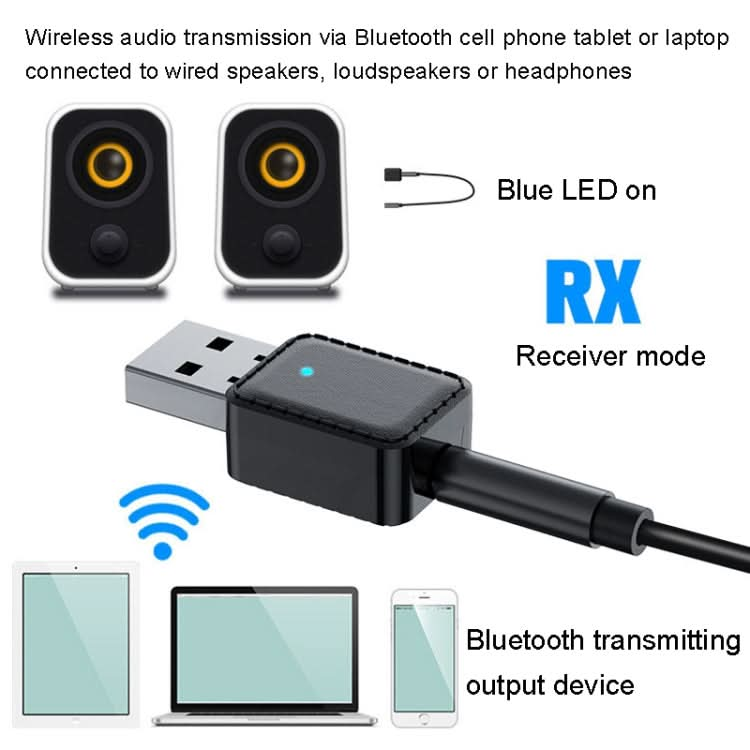 RX-TX-413 USB Bluetooth Receiving Launch 2 In 1 Adapter