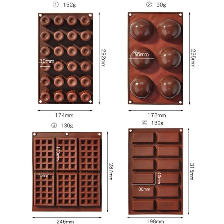 Silicone Baking Tools Cookie Chocolate Waffle Cake Mold,Style: Reluova