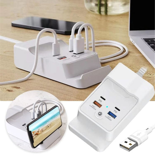 PD 20W Dual USB-C / Type-C + Dual USB 4-Port Fast Charging Hub For Smartphone Tablet