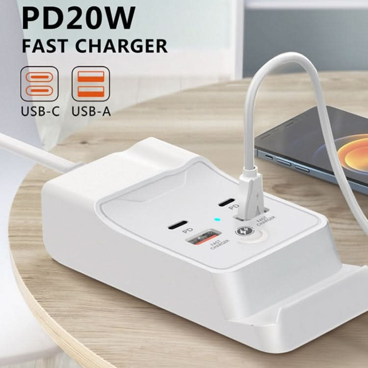 PD 20W Dual USB-C / Type-C + Dual USB 4-Port Fast Charging Hub For Smartphone Tablet