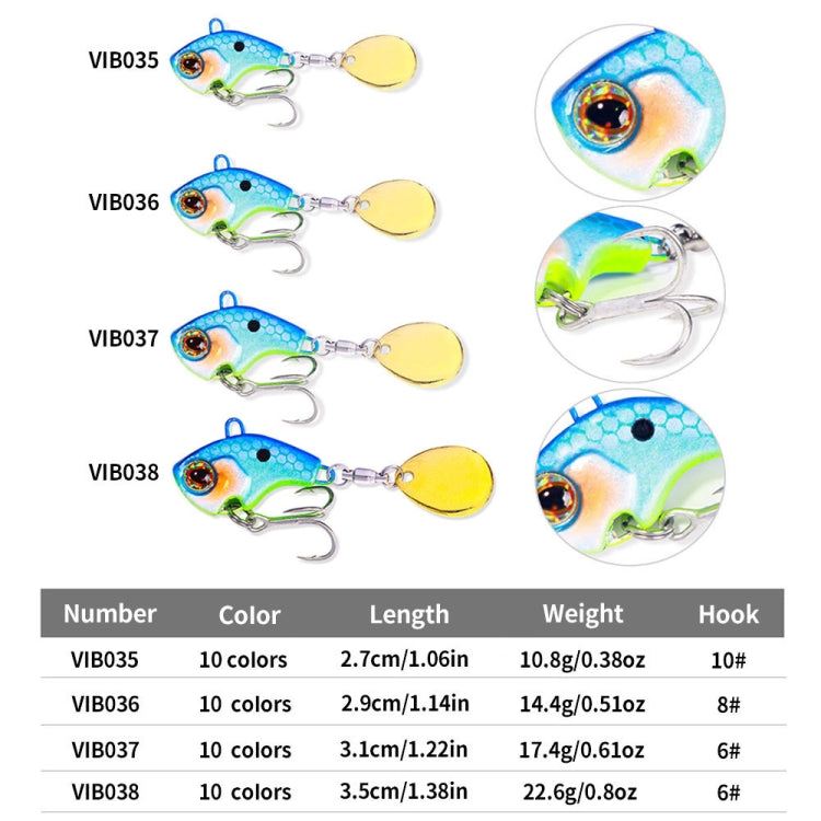 HENGJIA VIB035 Small Whirlwind Sequins Fake Bait Sinking Water VIB Lure, Series 2