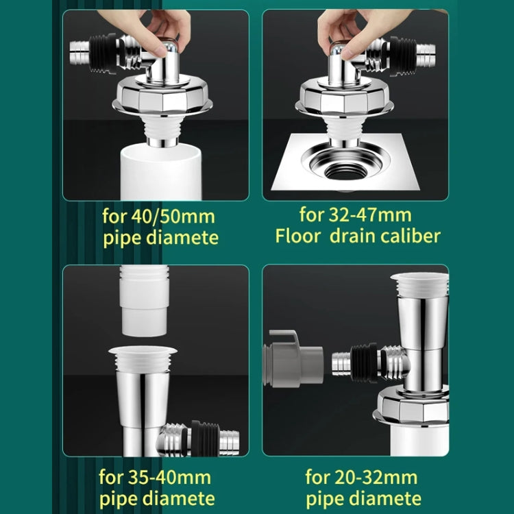 Three Head Washing Machine Floor Drain Joint Pipe Connector Reluova