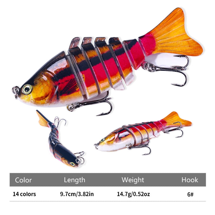 HENGJIA JM062 7 Section Fish Fake Lures VIB Minnow Fishing Lures