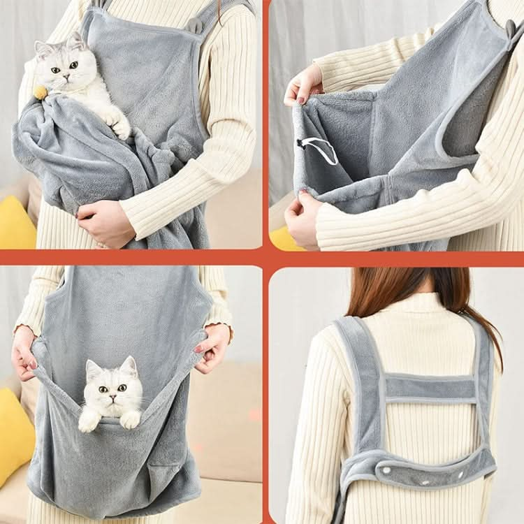 Cat Hug Apron Fleece Carriers Bags Anti-sticky Fur Hold Cats Pocket - Reluova